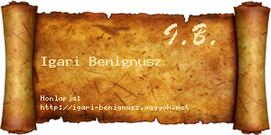 Igari Benignusz névjegykártya
